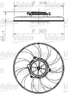 Ventilador, refrigeración del motor VALEO 696001