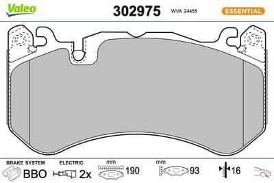 Juego de balatas de freno VALEO 302975