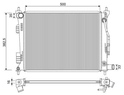 Radiador, refrigeración del motor VALEO 701342