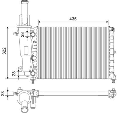 Radiador, refrigeración del motor VALEO 701787