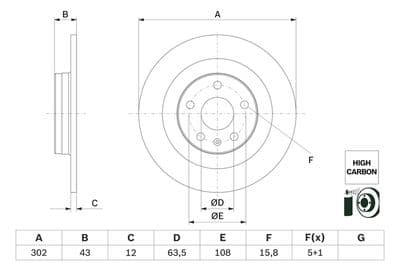Disco de freno BOSCH 0 986 479 F31