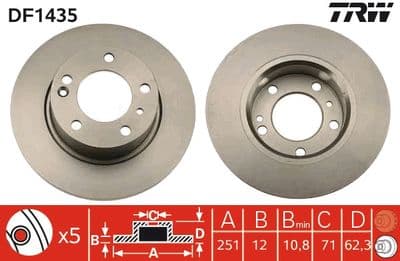 Disco de freno TRW DF1435