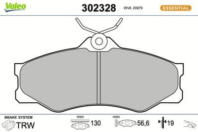 Juego de balatas de freno VALEO 302328