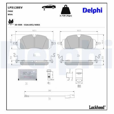 Juego de balatas de freno DELPHI LP5128EV