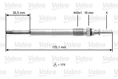 Bujía de precalentamiento VALEO 345112