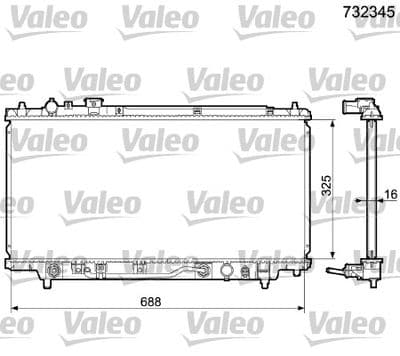 Radiador, refrigeración del motor VALEO 732345