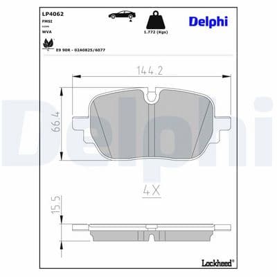 Juego de balatas de freno DELPHI LP4062