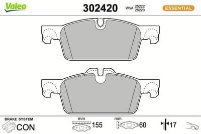 Juego de balatas de freno VALEO 302420