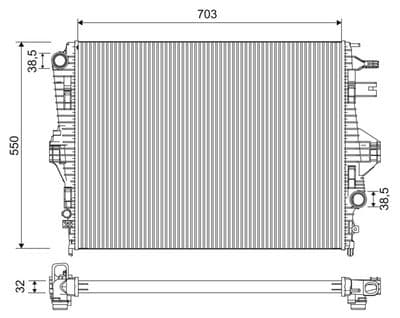 Radiador, refrigeración del motor VALEO 701225