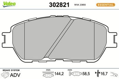 Juego de balatas de freno VALEO 302821