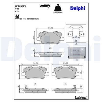 Juego de balatas de freno DELPHI LP5138EV
