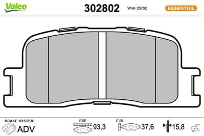 Juego de balatas de freno VALEO 302802