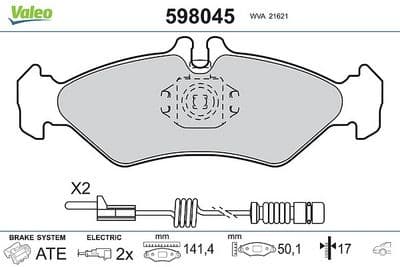 Juego de balatas de freno VALEO 598045