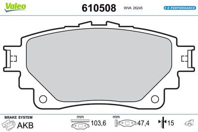 Juego de balatas de freno VALEO 610508
