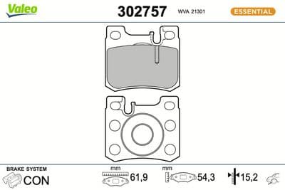 Juego de balatas de freno VALEO 302757