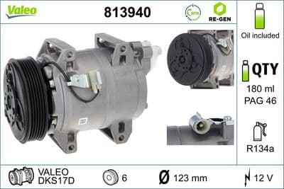 Compresor, aire acondicionado VALEO 813940