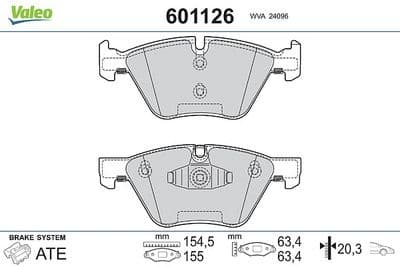 Juego de balatas de freno VALEO 601126