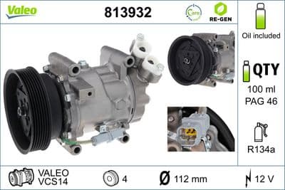 Compresor, aire acondicionado VALEO 813932