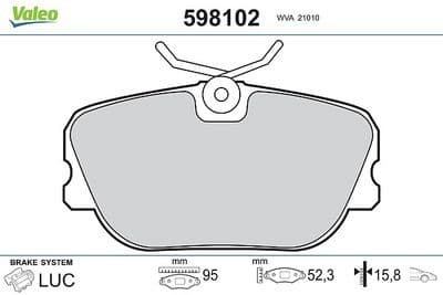 Juego de balatas de freno VALEO 598102