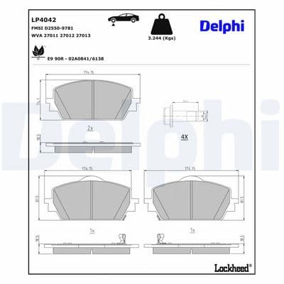 Juego de balatas de freno DELPHI LP4042