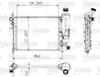 Radiador, refrigeración del motor VALEO 730372