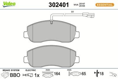 Juego de balatas de freno VALEO 302401