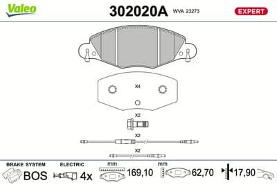 Juego de balatas de freno VALEO 302020A