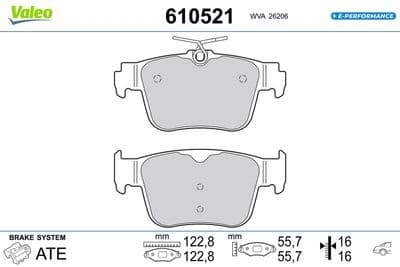 Juego de balatas de freno VALEO 610521