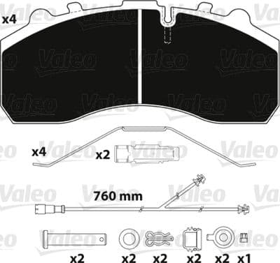 Juego de balatas de freno VALEO 882203