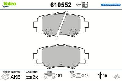 Juego de balatas de freno VALEO 610552