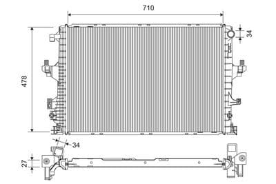 Radiador, refrigeración del motor VALEO 701390