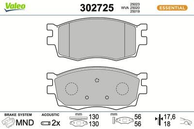 Juego de balatas de freno VALEO 302725