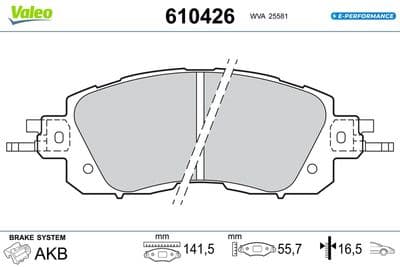 Juego de balatas de freno VALEO 610426