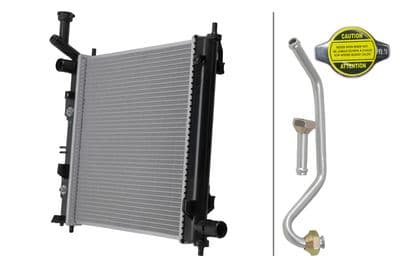 Radiador, refrigeración del motor HELLA 8MK 366 310-581