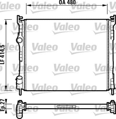 Radiador, refrigeración del motor VALEO 732737