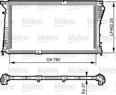 Radiador, refrigeración del motor VALEO 734931