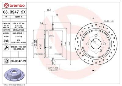 Disco de freno BREMBO 08.3947.2X