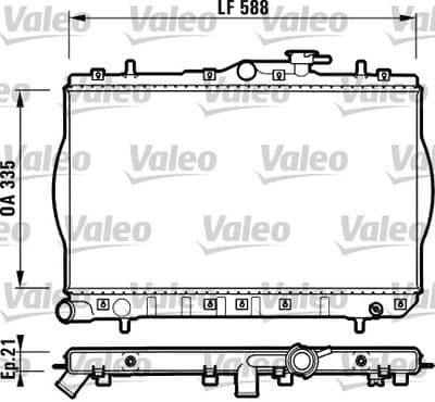 Radiador, refrigeración del motor VALEO 732488