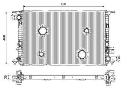 Radiador, refrigeración del motor VALEO 701224