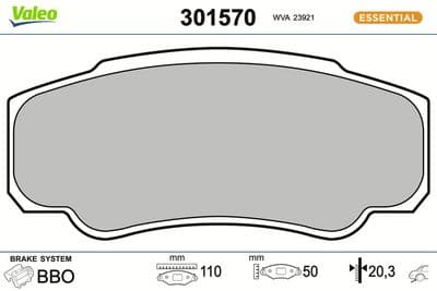 Juego de balatas de freno VALEO 301570