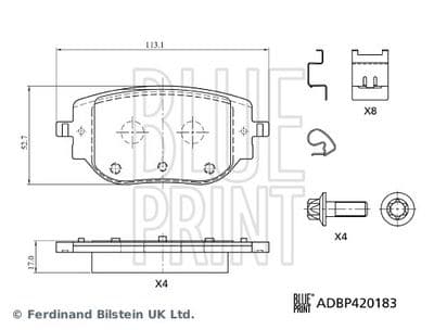 Juego de balatas de freno BLUE PRINT ADBP420183