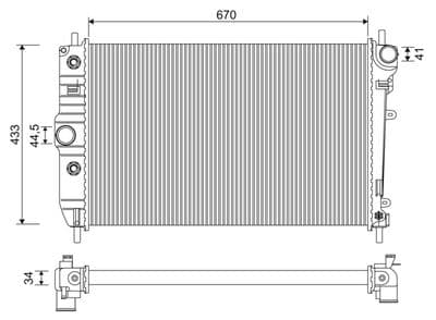 Radiador, refrigeración del motor VALEO 701274