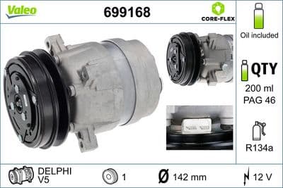 Compresor, aire acondicionado VALEO 699168