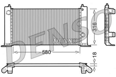 Radiador, refrigeración del motor DENSO DRM09120