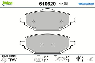 Juego de balatas de freno VALEO 610620