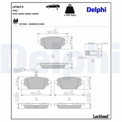 Juego de balatas de freno DELPHI LP3973