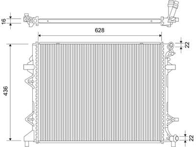 Radiador, refrigeración del motor VALEO 701111