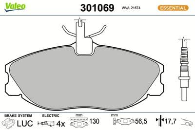 Juego de balatas de freno VALEO 301069