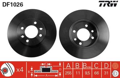 Disco de freno TRW DF1026