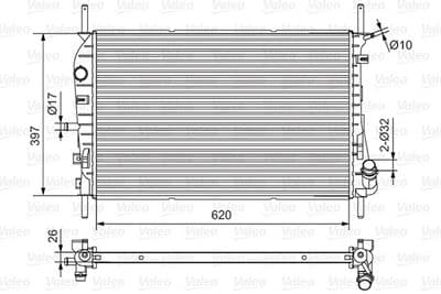 Radiador, refrigeración del motor VALEO 734699